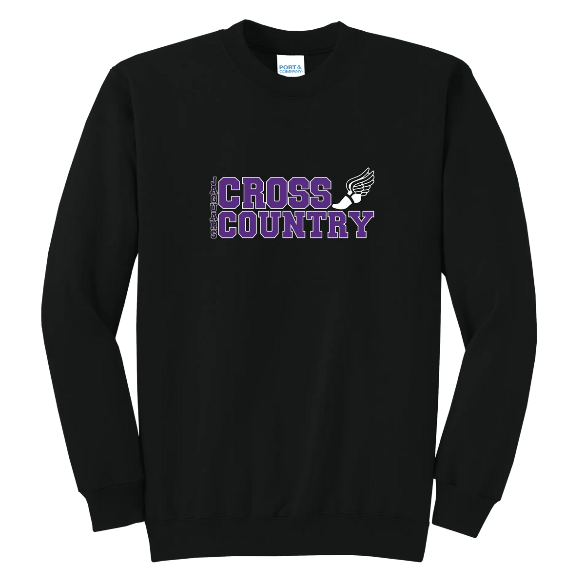 Cross Country Stack Crewneck — Jet Black