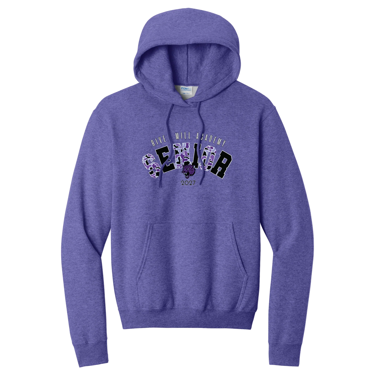 Senior 2027 - Purple Camo Hoodie — Heather Purple