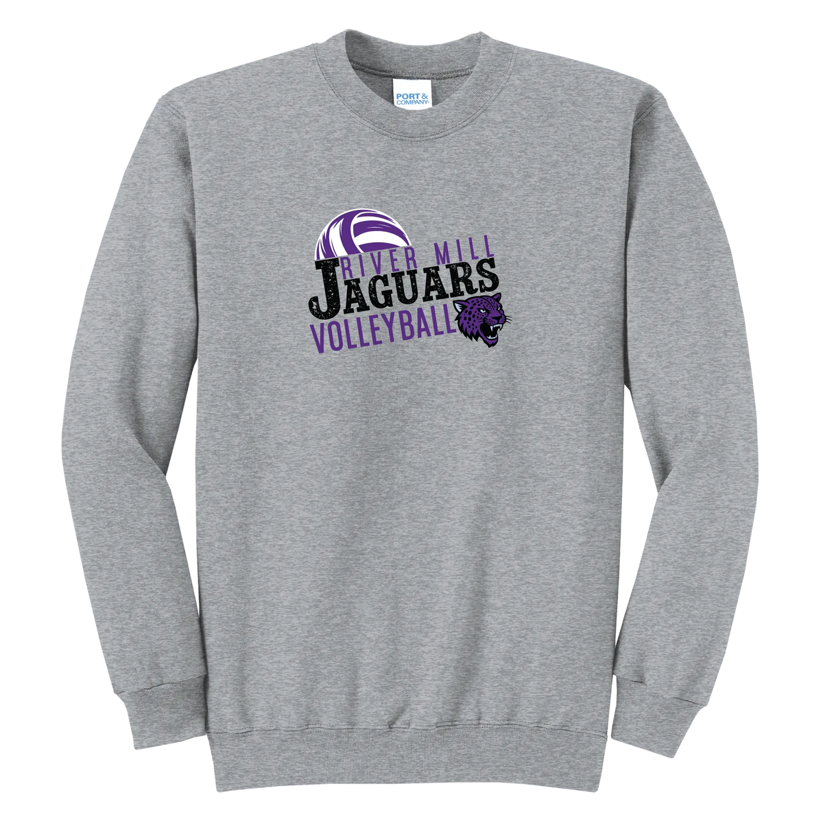 Jaguars Volleyball Slant Crewneck — Athletic Heather