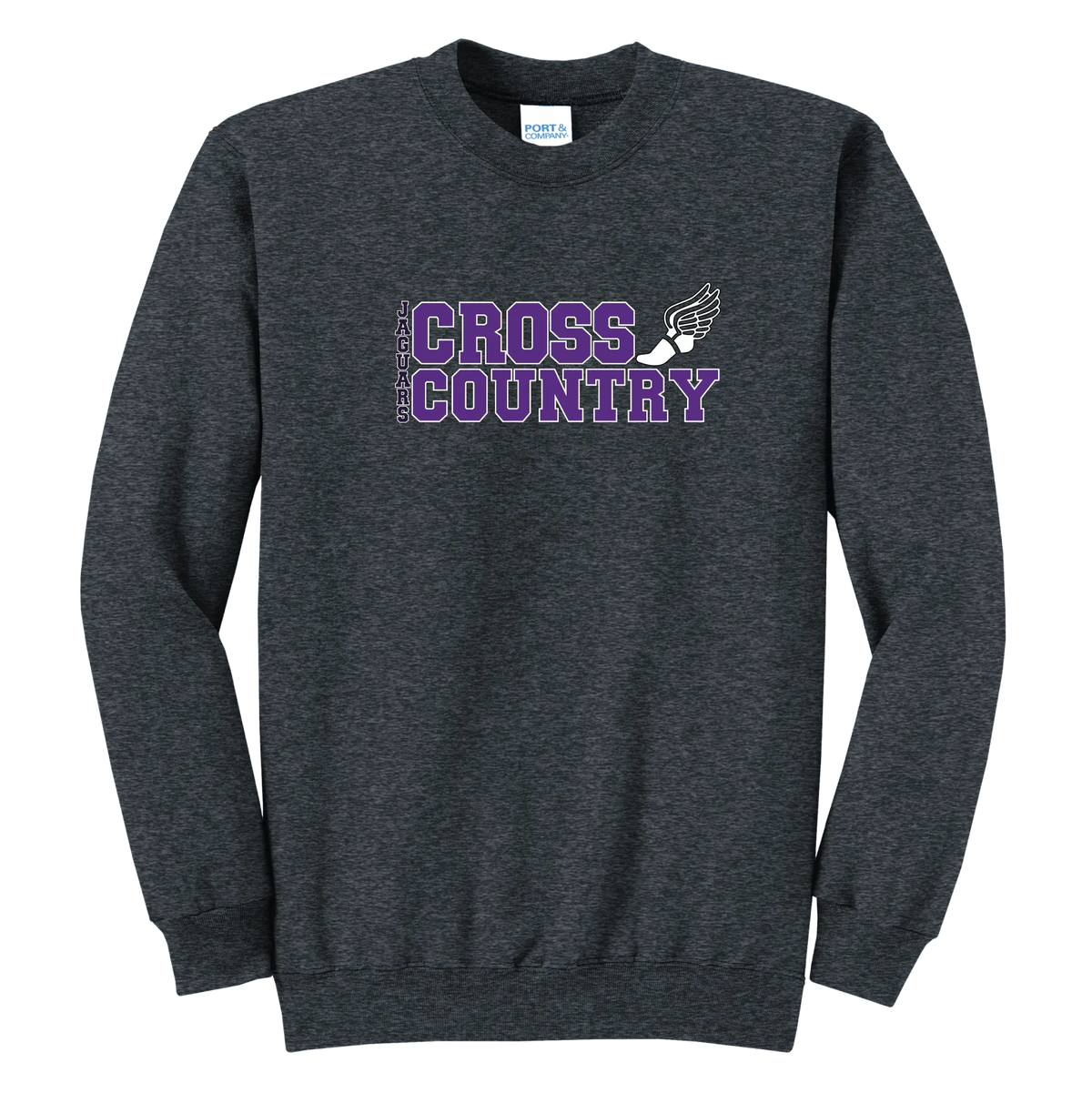 Cross Country Stack Crewneck — Dark Heather Grey