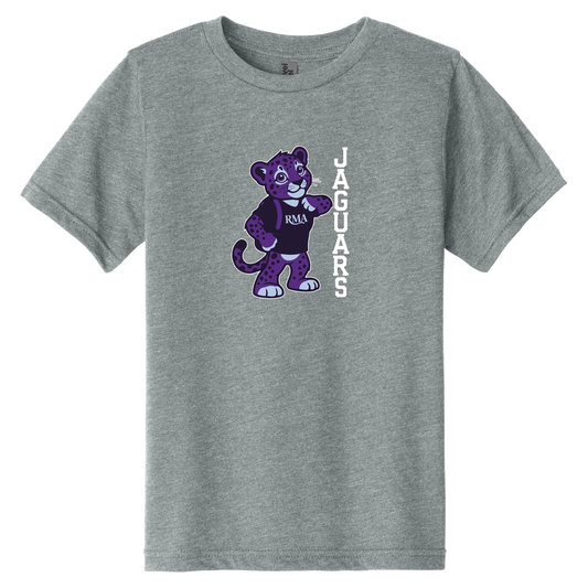 Junior Jaguar Mascot Tee in Dark Heather Gray