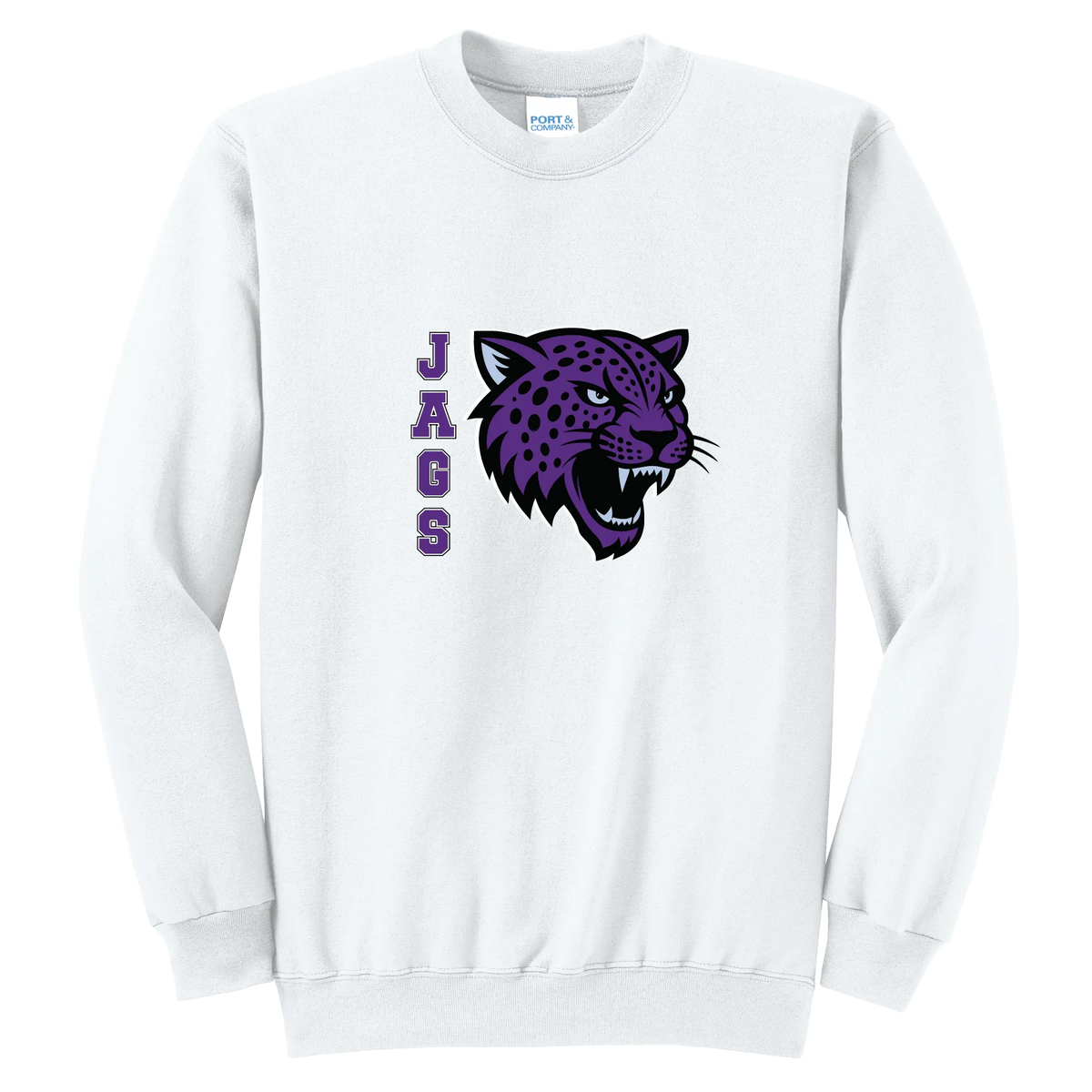Jaguar Mascot Crewneck — White
