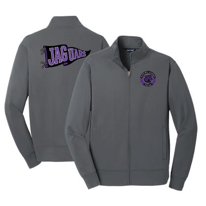 Jaguars Pennant Jacket in Dark Smoke Grey — Academy seal on the left chest, JAGUARS pennant on the back
