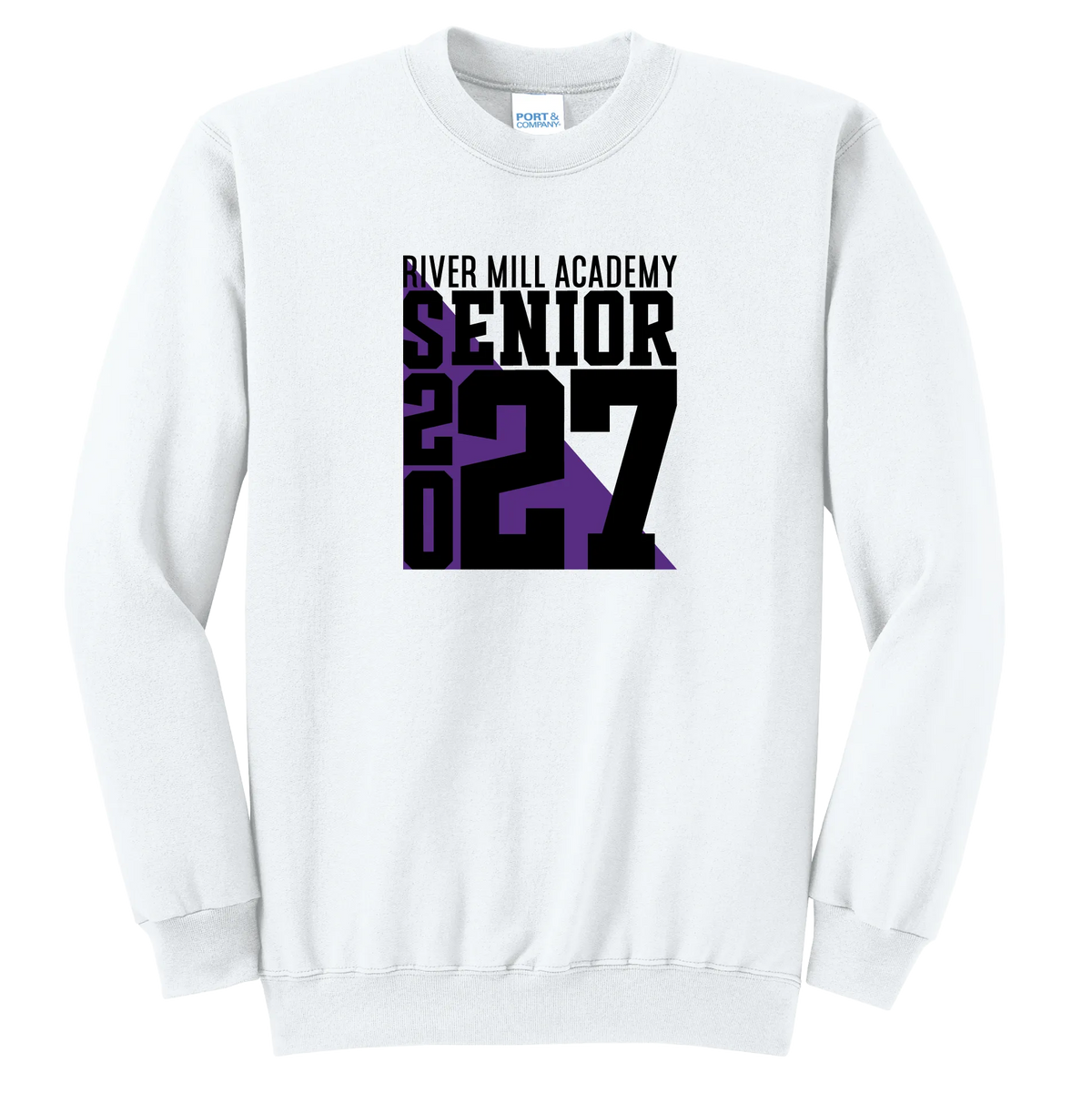 Senior 2027 - Modern Crewneck — White