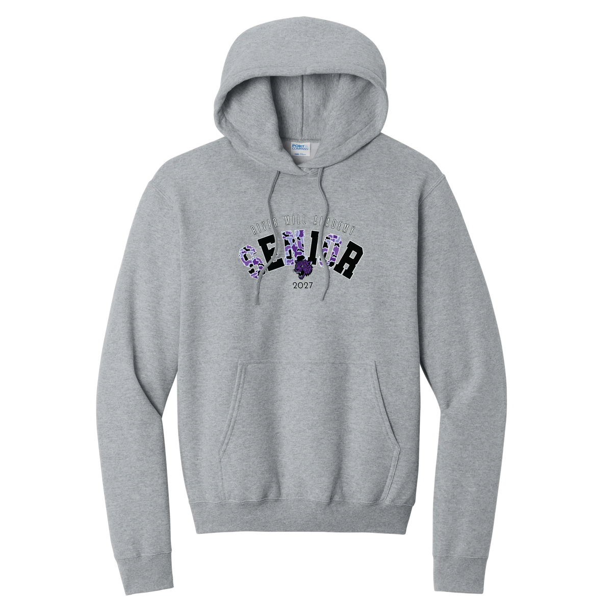 Senior 2027 - Purple Camo Hoodie — Athletic Heather