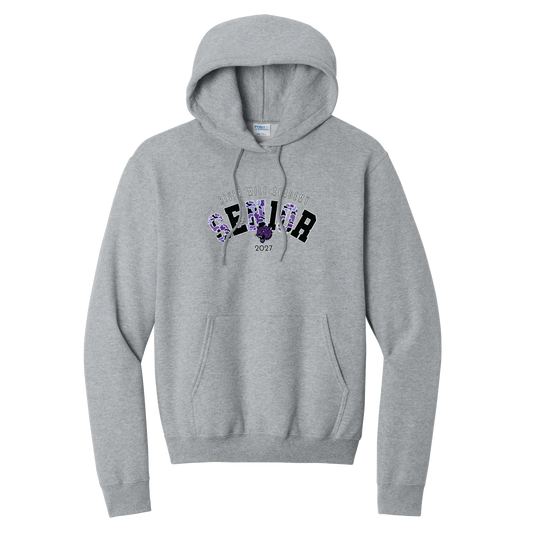 Senior 2027 - Purple Camo Hoodie — Athletic Heather