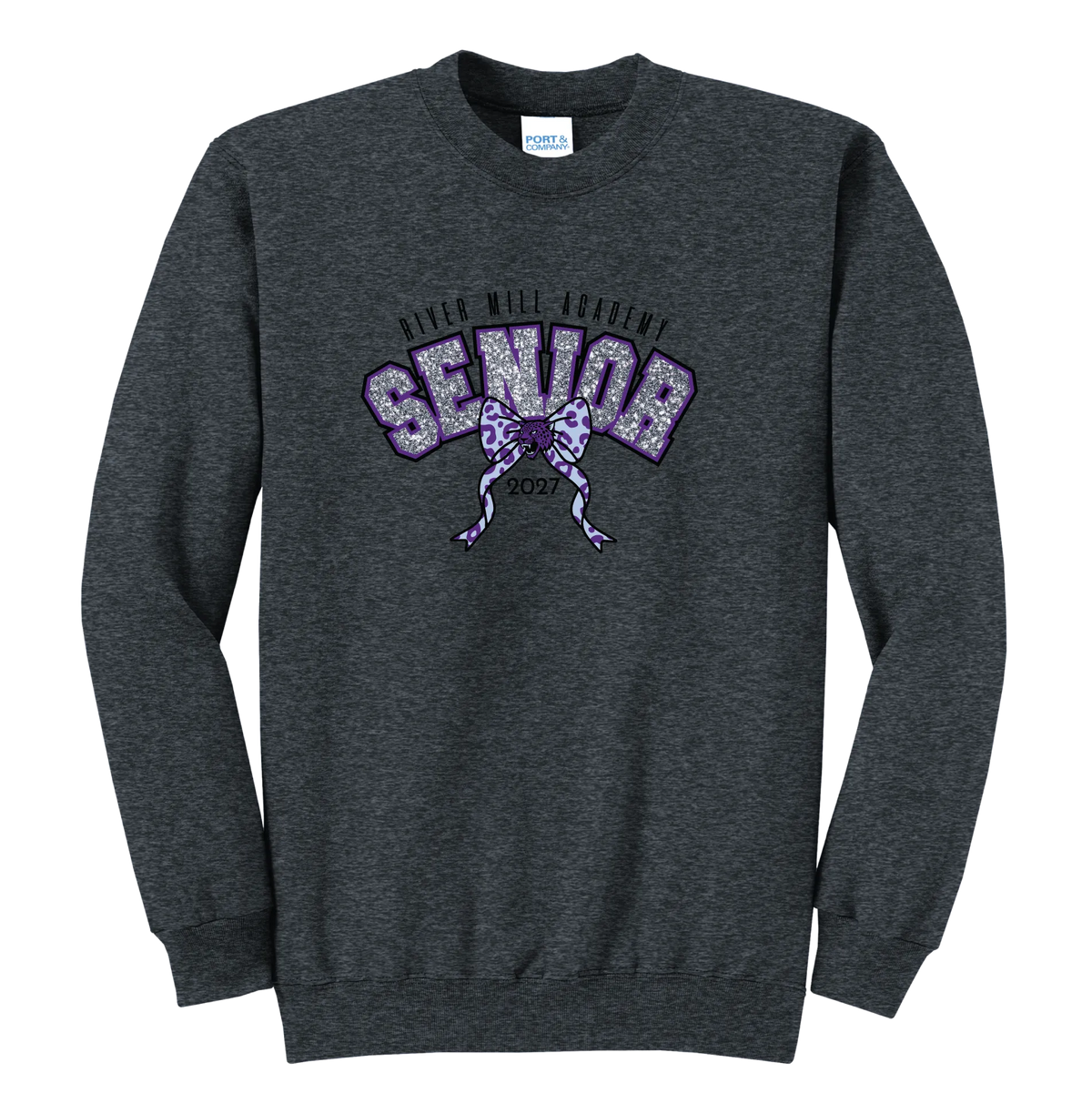 Senior 2027 - Sparkle Crewneck — Dark Heather Grey