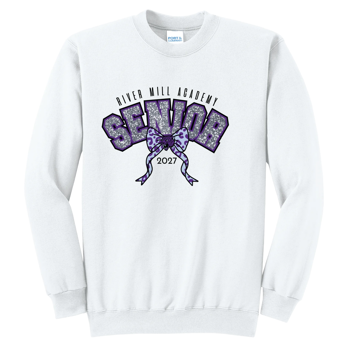 Senior 2027 - Sparkle Crewneck — White
