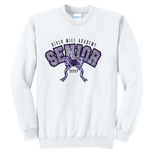 Senior 2027 - Sparkle Crewneck — White