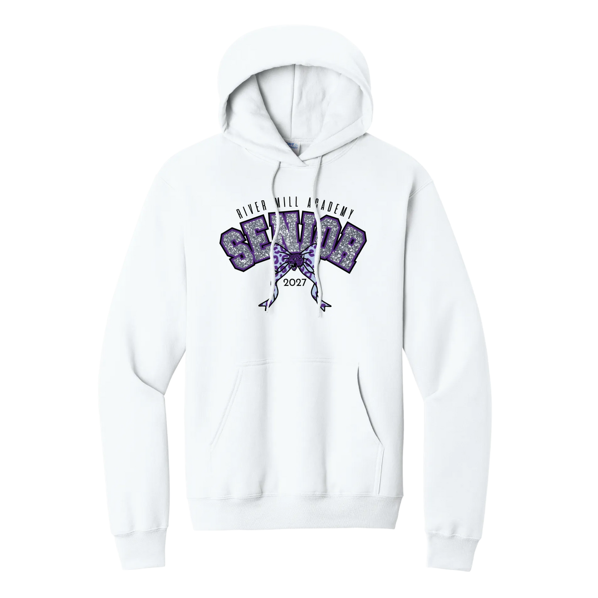 Senior 2027 - Sparkle Hoodie — White