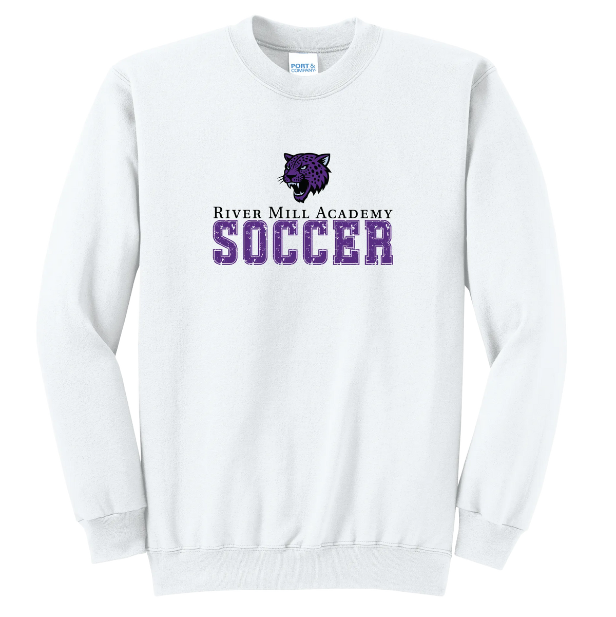 Jaguars Soccer Grunge Crewneck — White