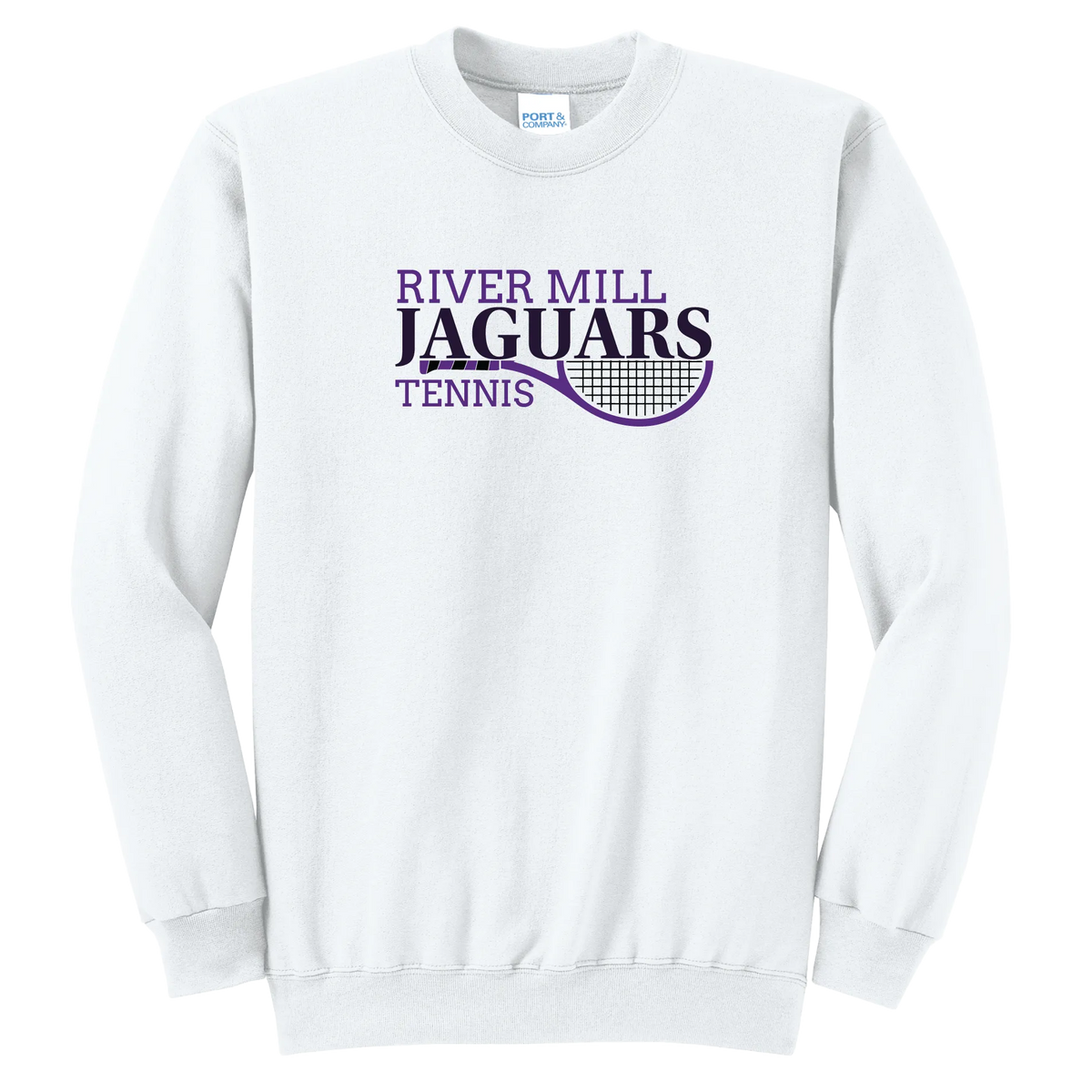 Jaguars Tennis Script Crewneck — White