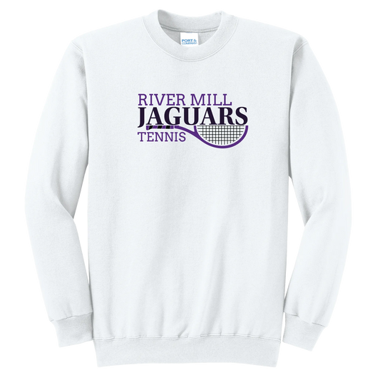 Jaguars Tennis Script Crewneck — White