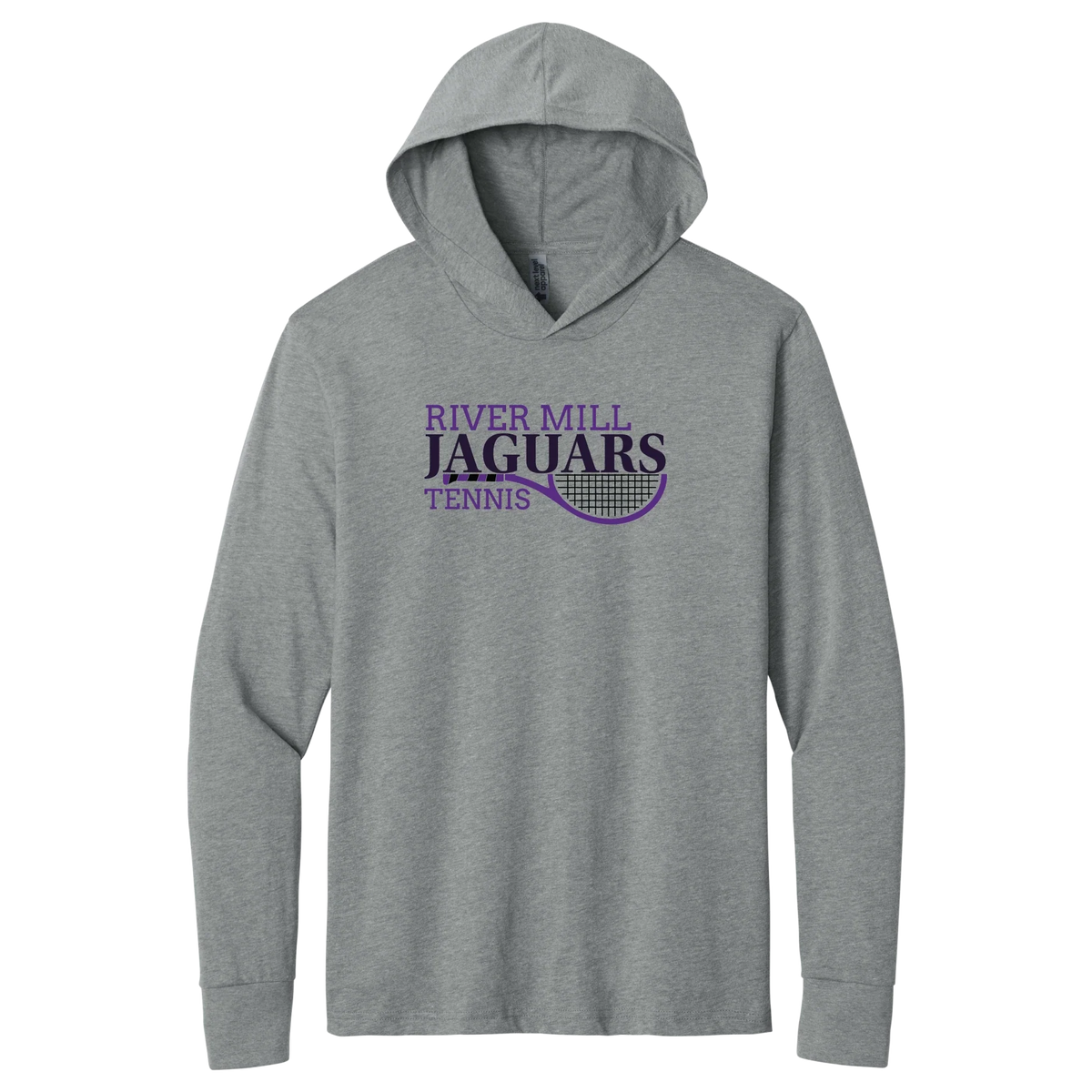 Jaguars Tennis Script Long Sleeve Hoodie in NL Dark Heather Grey