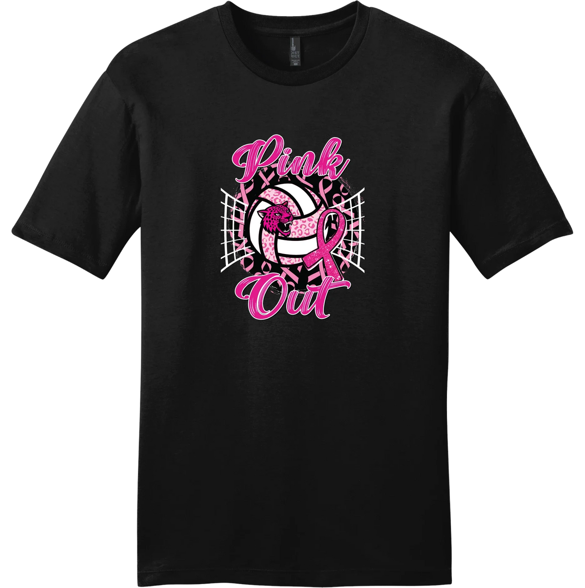 Pink Out Volleyball Tee — Black