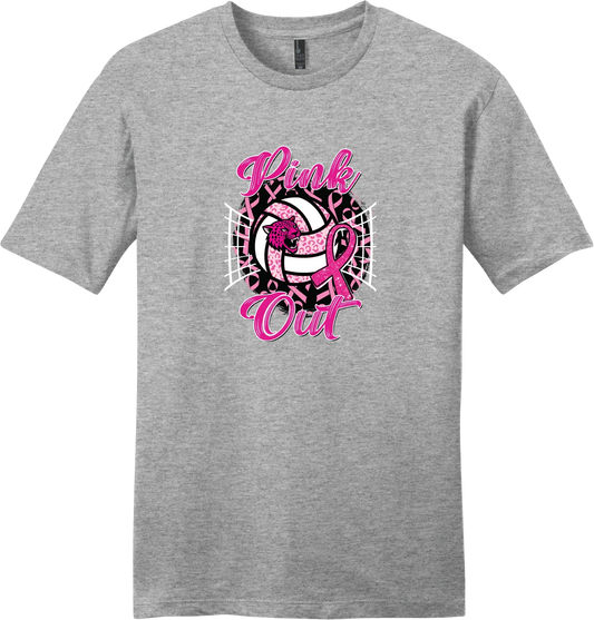 Pink Out Volleyball Tee — Light Heather Grey