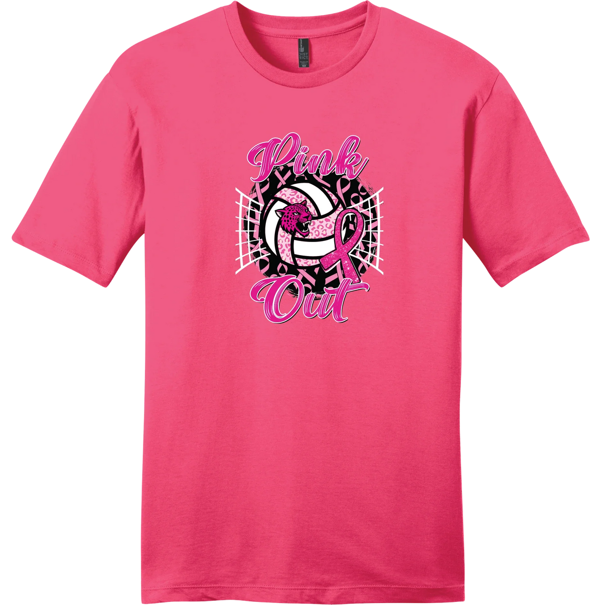 Pink Out Volleyball Tee — Neon Pink