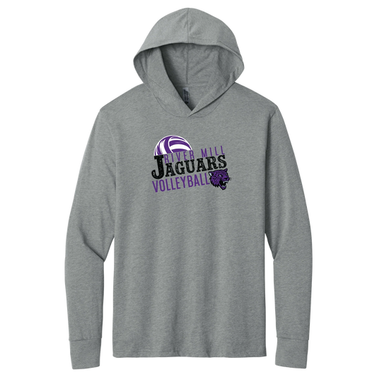 Jaguars Volleyball Grunge Long Sleeve Hoodie in NL Dark Heather Grey