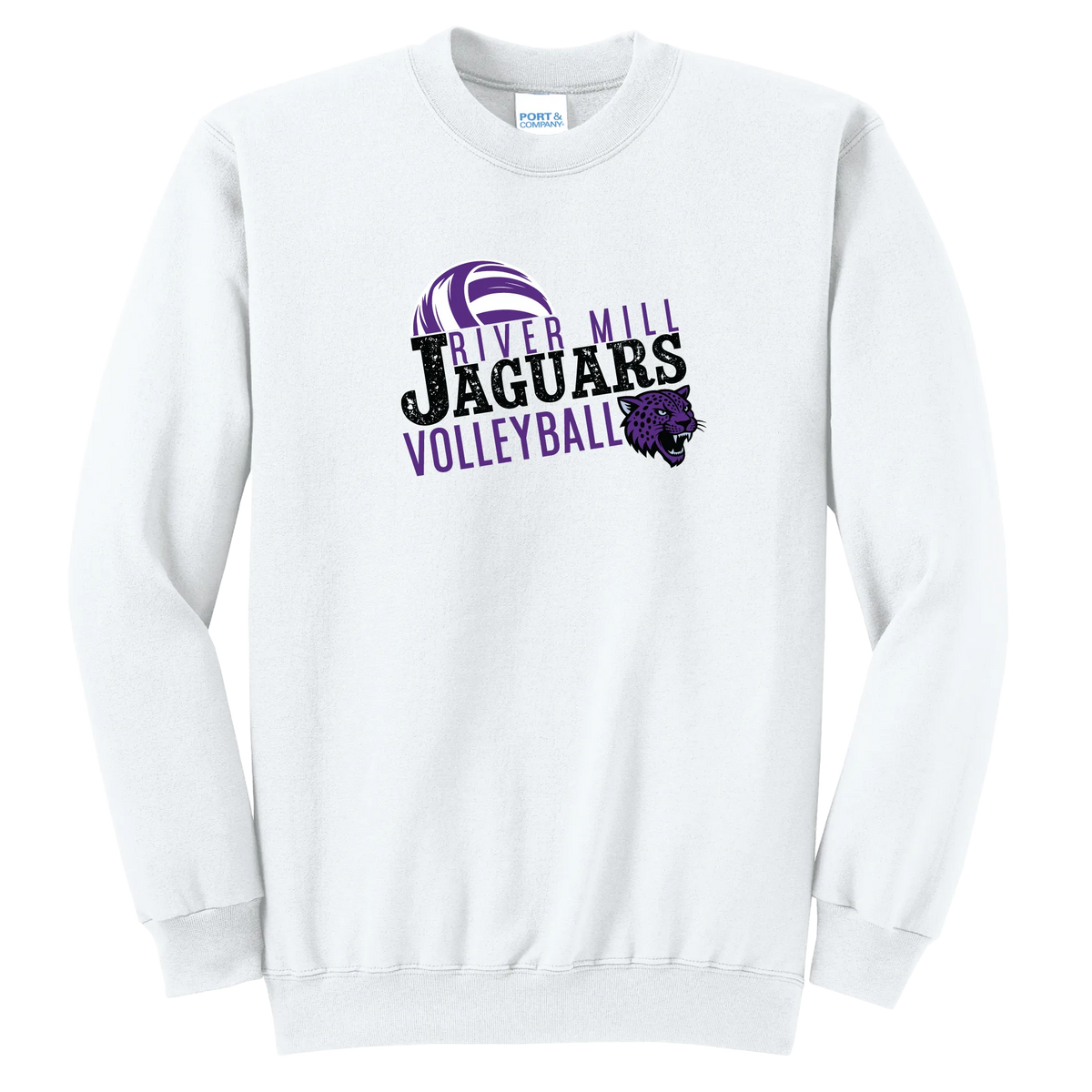 Jaguars Volleyball Slant Crewneck — White